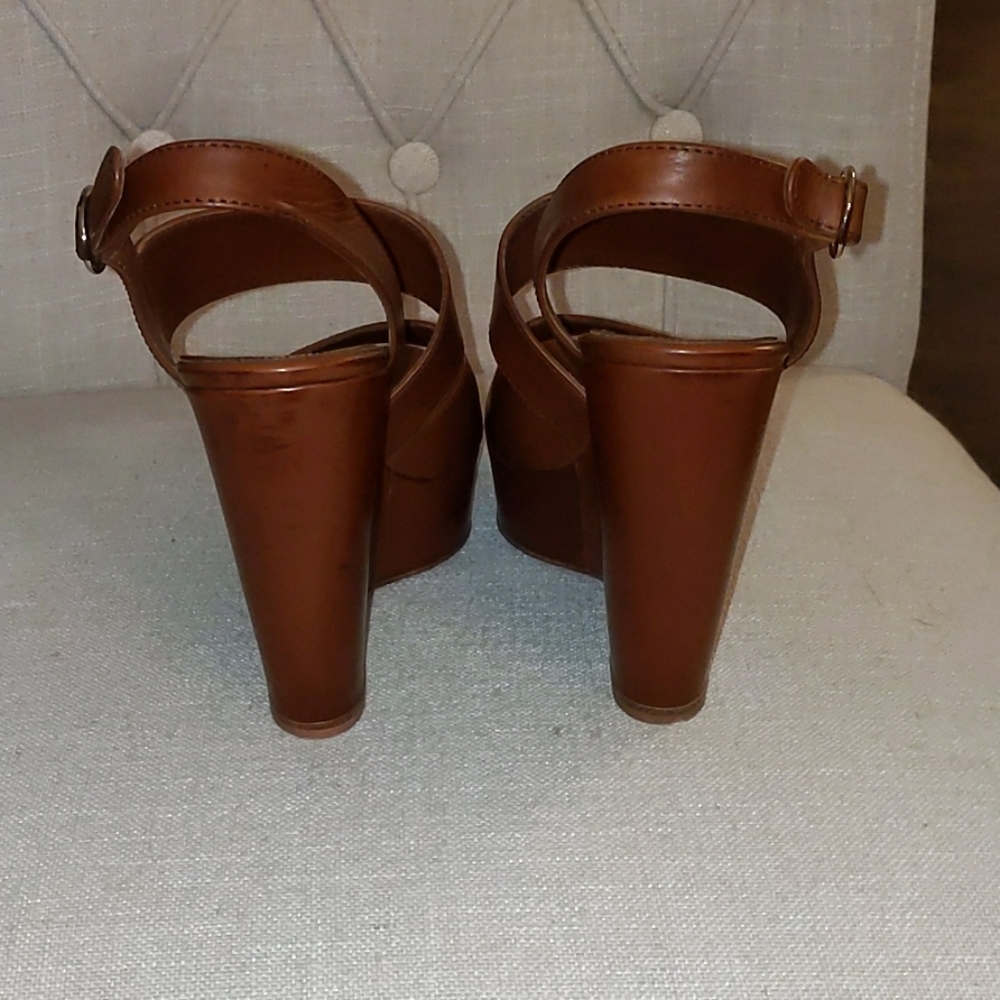 Prada Asymmetric Calfskin Wedge Sandal - Picture 3 of 14